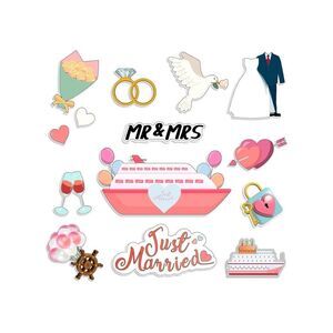 14 Pcs Just Married Cruise Door Decorations Wedding Mr Mrs Cruise Door Magnets J